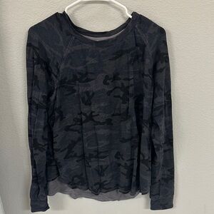 Sundry Camouflage Long Sleeve Sweater